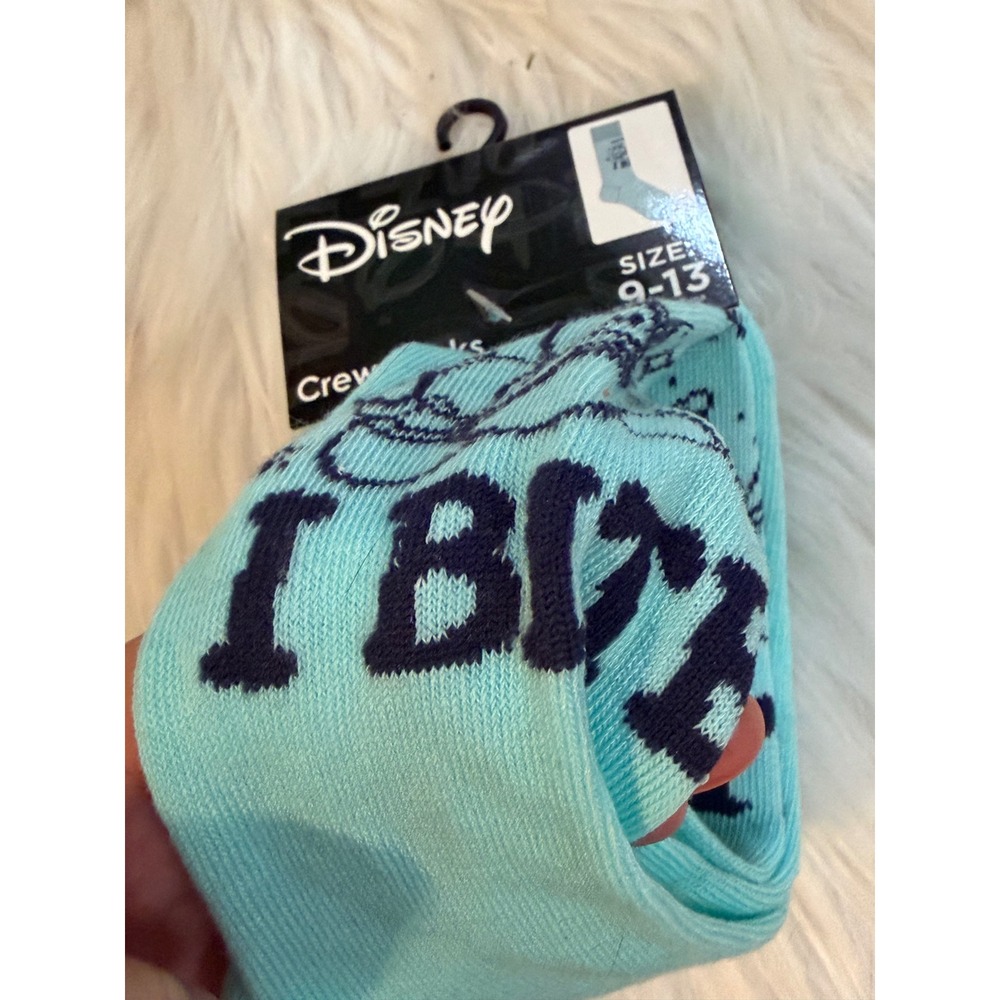 Disney Lilo & Stitch Crew Socks Bundle Purple Striped & Mint I Bite 2 Pairs NEW - Picture 8 of 12